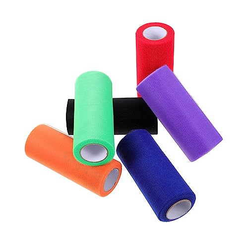 Beatifufu 6Rollen Tüllstoff Yards Farbiger Tüll für DIY Bastelprojekte Geschenkverpackung und Dekoration von Beatifufu