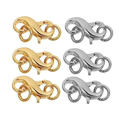 Beatifufu 6Stücke Hummerverschlüsse für DIY Schmuckherstellung Goldene und Silberne Verbindungselemente für Armbänder für Projekte Beatifufu 6Stücke Hummerverschlüsse für DIY Schmuckherstellung Goldene und Silberne Verbindungselemente für Armbänder für Projekte von Beatifufu