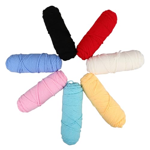 Beatifufu 7 Rollen Milch Baumwollgarn Weiches Garn für Stricken und Häkeln Diy Material für Erwachsene Anfänger und Experten Bastelprojekte Farben Rot Schwarz Hellgelb Hellrosa Hellblau Beatifufu 7 Rollen Milch Baumwollgarn Weiches Garn für Stricken und Häkeln Diy Material für Erwachsene Anfänger und Experten Bastelprojekte Farben Rot Schwarz Hellgelb Hellrosa Hellblau von Beatifufu