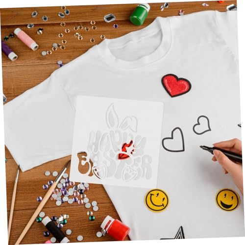 Beatifufu 8 Blätter Teiliges Wiederverwendbares Ostern Stencils aus Kunststoff Vielseitige Schablonen für Wandgestaltung DIY Malerei Spray-graffiti Glatten Oberflächen Leicht zu Reinigen und von Beatifufu