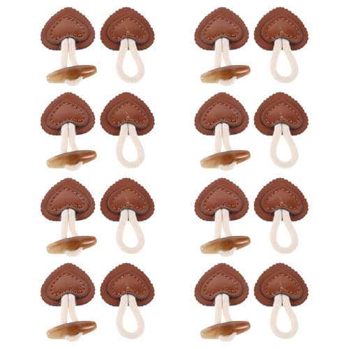 Beatifufu 8 Paare Herzförmige Toggle Knöpfe für Mäntel und Gürtel Dekorative Knopfverschlüsse Robustem Material für Diy Kleidung und Accessoires von Beatifufu