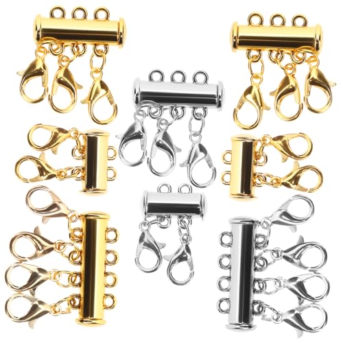Beatifufu 8 Stück Multi layer Halskettenverschluss Magnetverschluss Mehrfach Kettenverbinder für Schmuckherstellung Verhindert Verheddern für DIY Schmuckaccessoires von Beatifufu