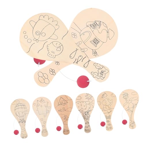 Beatifufu 8 Stück Teiliges Blanko Holz Paddle für Unlackierte DIY Holz Paddel mit Schnur zum Bemalen Gestalten und Kreativen Fördert Sportliche und Künstlerische Entwicklung Beatifufu 8 Stück Teiliges Blanko Holz Paddle für Unlackierte DIY Holz Paddel mit Schnur zum Bemalen Gestalten und Kreativen Fördert Sportliche und Künstlerische Entwicklung von Beatifufu