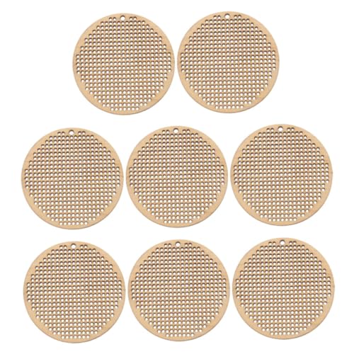 Beatifufu 8 Stück Teiliges Runde Holzanhänger Blanko Kreuzstichrahmen aus Stabilem Naturholz Vielseitige DIY Bastelchips für Kreuzstich Lesezeichen Anhänger und Kreative Handarbeiten von Beatifufu