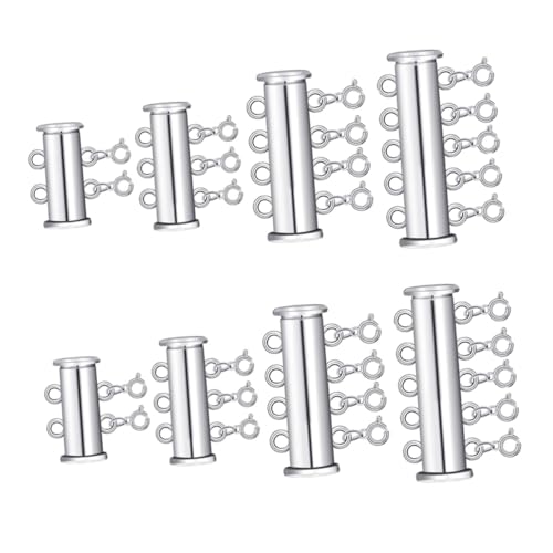 Beatifufu 8 Stück Teiliges Silber Multi-strang-schiebeverschluss für Perlenarmbänder und Halsketten Mehrreihiger Schmuckverbinder Langlebiger Legierungs-schmuckverschluss für DIY Layering von Beatifufu