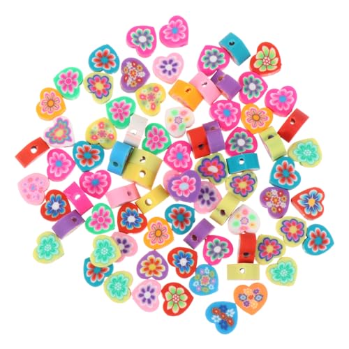 Beatifufu 80 Stück Bunte Clay Perlen Mix für Schmuckherstellung Weiche DIY Charms aus Hautfreundlichem Polymer Clay für Armbänder Halsketten Anhänger und Bastelprojekte von Beatifufu