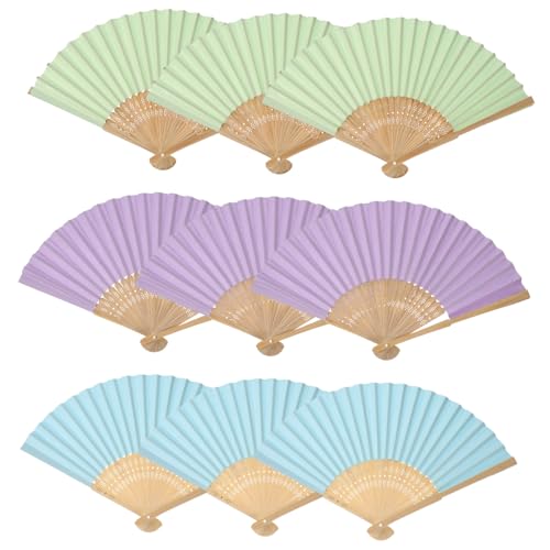 Beatifufu 9 Stück Teiliges Faltbare Papierfächer Buntes DIY Malfächer für Handliche Klappfächer aus Papier Bemalen Dekorieren und Verschenken von Beatifufu