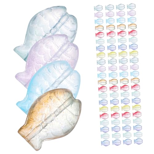 Beatifufu 90 Stück Teiliges Glasfischperlen Farbverlauf Pastell Facettierte Schmuckperlen für Armband und Halskettenherstellung Diy Basteln mit Fischmotiven für Kreative Handarbeiten von Beatifufu