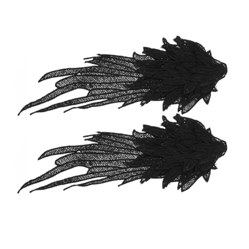 Beatifufu Bestickte Engelsflügel Applikationen Schwarze Nähpatches für DIY Kleidung Dekoration und Reparatur Mehrlagige Filigrane Flügel Ornamente für Individuelle Mode von Beatifufu