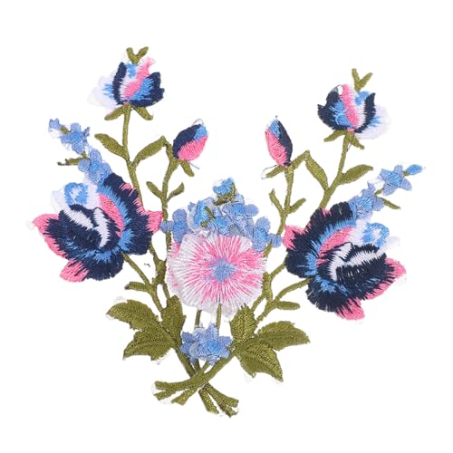Beatifufu Blumenbestickte Aufnäher Stickstoffpatches aus Baumwolle Polyester für Kleidung Taschen Hüte DIY Verzierungen Langlebig Waschbar Blumenapplikationen von Beatifufu
