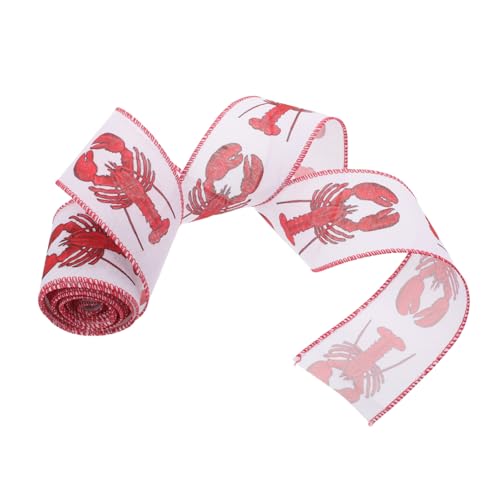 Beatifufu Breites Langes Langlebiges Polyester-grograining mit Drahtkante Hummer Flusskrebs-motiv Vielseitiges Band für Geschenkverpackungen Diy-schleifen Kranz Partydekorationen Beatifufu Breites Langes Langlebiges Polyester-grograining mit Drahtkante Hummer Flusskrebs-motiv Vielseitiges Band für Geschenkverpackungen Diy-schleifen Kranz Partydekorationen von Beatifufu