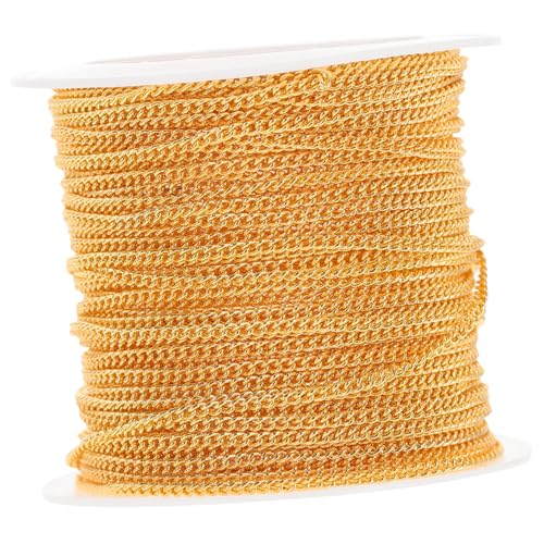 Beatifufu DIY Kupfer Schmuckkette für Halsketten Armbänder Basteln Goldfarbene Polierte Gliederkette mit Glatter Oberfläche Vielseitiges Zubehör für Handgefertigte Schmuckstücke von Beatifufu
