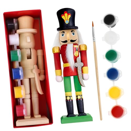 Beatifufu DIY Soldat Puppe zum Selberbemalen mit Farbe und Pinsel Handgefertigte Holzfigur für Kreative Kinderaktivitäten und Weihnachtsdekoration Beatifufu DIY Soldat Puppe zum Selberbemalen mit Farbe und Pinsel Handgefertigte Holzfigur für Kreative Kinderaktivitäten und Weihnachtsdekoration von Beatifufu