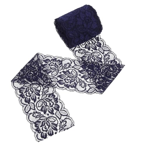 Beatifufu Elastisches Spitzenband Dunkelblau Spitzenstoff DIY Nähzubehör für Kleidung Dekoration Langlebig Vielseitig Zuschneidbar für Handwerk und Geschenkverpackung von Beatifufu