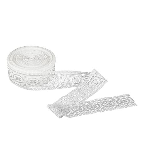 Beatifufu Elastisches Spitzenband für DIY Kleidung Weiße Hohlschnur für Hochzeitskleider Unterwäsche Dekoration und Strapazierfähiges Material von Beatifufu