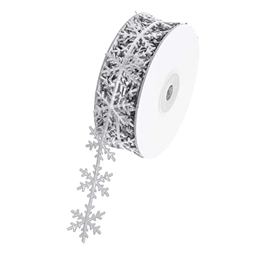Beatifufu Elegantes Schneeflocken dekoband Silber Gold Feines Polyester Leichtes DIY Schmuck Geschenkband für Weihnachtsdeko Geschenkverpackung Kuchen Bastelgestaltung von Beatifufu