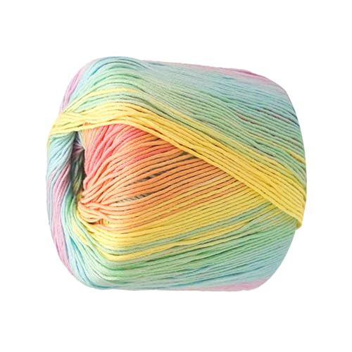 Beatifufu Farbverlauf Baumwollgarn Häkeln Garn Farbsegment Handstrick Garn Material für DIY Schal Mütze Pullover Zubehör Regenbogen Baumwollfaden Weich Warm Langlebig von Beatifufu