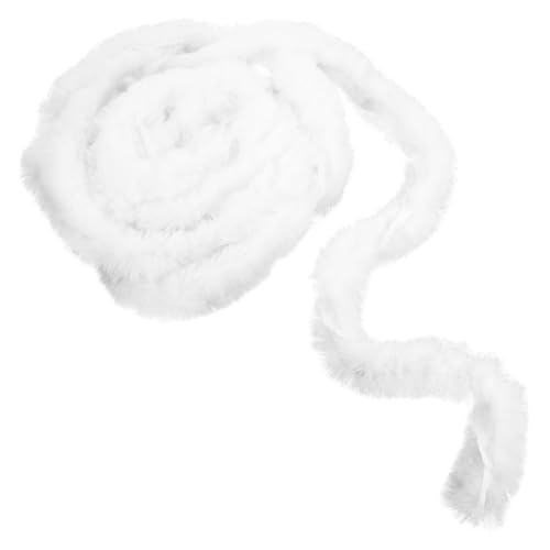 Beatifufu Faux Fur Ribbon Trim Breit Weiß Pelzimitat Bekleidungsbesatz für Chinesische Trachten Cape DIY Weihnachtsdeko Haarball Kleidung Verzierung von Beatifufu