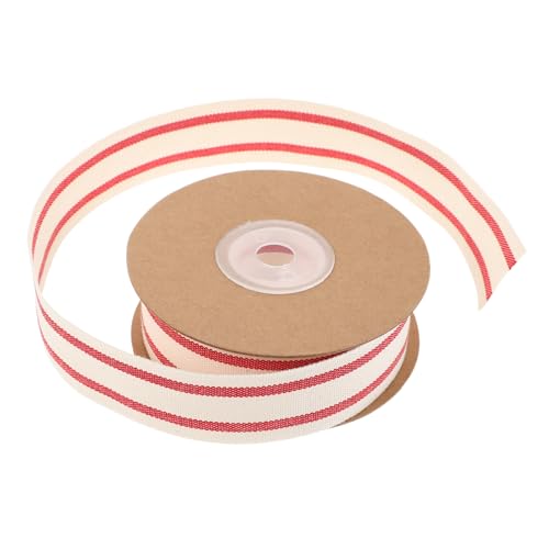 Beatifufu Gestreiftes Baumwollband Doppelseitiges Organisches Naturband für DIY Basteln Geschenkverpackung Hochzeit Haarschmuck und Bekleidungszubehör von Beatifufu