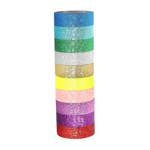 Beatifufu Glitzer Klebeband DIY Dekoratives Masking Tape für Geschenkverpackung Scrapbooking Basteln Rückstandslos Entfernbar Vielseitig Verwendbar von Beatifufu