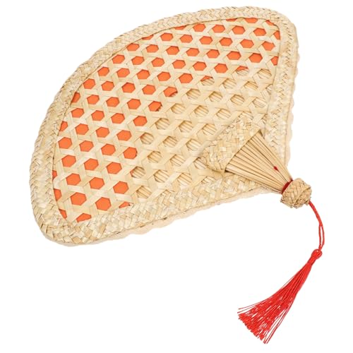 Beatifufu Handgefertigter Handlicher Fächer aus Gewebtem Weizenstroh Natürlicher Sommer Handventilator Leicht und Kompakt Rustikaler Kühlfächer für Zuhause Büro Outdoor und Dekoration von Beatifufu
