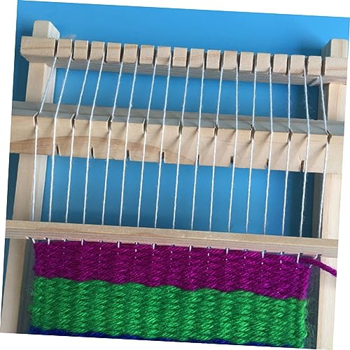 Beatifufu Holz Webrahmen DIY Strickmaschine Handgefertigt Lernspielzeug für Jungen Mädchen Fördert Feinmotorik und Kreativität Sicheres Holzmaterial Khaki von Beatifufu