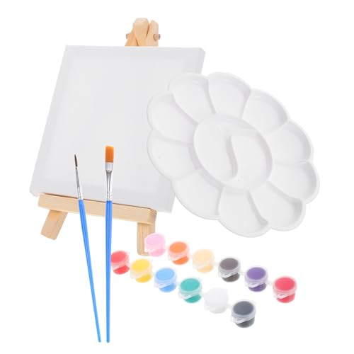 Beatifufu Holz display stand Mini staffelei Set mit Acryl Ölmalrahmen Stabiler Dreieck ständer für Anfänger und Kunsthandwerk Praktisches Desktop malwerkzeug von Beatifufu