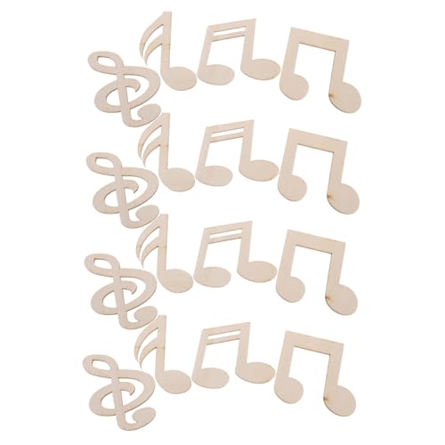 Beatifufu Holz-musiknoten zum Basteln Unbehandelte Splitterfreie Holzstücke für Kreative Diy-kunstprojekte Kindersichere Notenausschnitte für Malen Dekoration und Handarbeit von Beatifufu