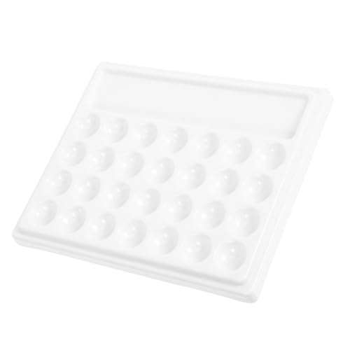 Beatifufu Keramik Aquarellfarben Palette Waschbare Mischpalette mit Glatter Pigmentresistenter Oberfläche für Acrylfarben Kunstprojekte Schule und Basteln von Beatifufu