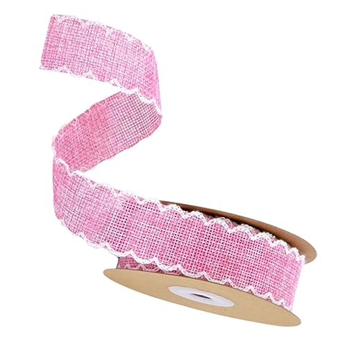 Beatifufu Leinenschleife Band mit Welligem Rand Dekoratives Geschenkband für Party und Blumenverpackung DIY Bastelband in Rosa Vielseitiges Verpackungs und Dekorationsband für Zuhause und Beatifufu Leinenschleife Band mit Welligem Rand Dekoratives Geschenkband für Party und Blumenverpackung DIY Bastelband in Rosa Vielseitiges Verpackungs und Dekorationsband für Zuhause und von Beatifufu