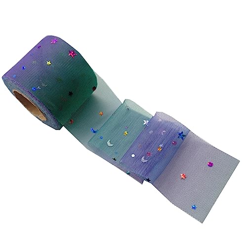 Beatifufu Lila Netzband mit Stern und Mond Design Handgemacht für DIY Dekorationen Hochzeiten Kleidung und Haarschmuck Leicht und Langlebig von Beatifufu