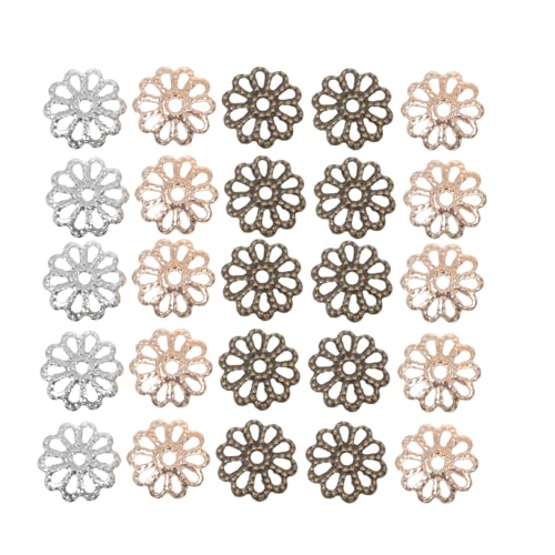 Beatifufu Metal Flower Hollow Beads Caps Abstandshalter Perlenkappen für DIY Schmuckherstellung Zubehör Armbänder Basteln von Beatifufu