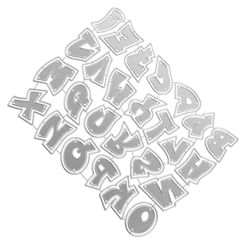 Beatifufu Metallschablonen Buchstabenstempel Metall Alphabetstempel Stanzform Für Scrapbooking Präge Stanzungen DIY Form Aus Karbonstahl Stanzformen Karbonstahl Prägeschablone Silber von Beatifufu