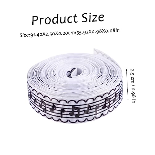 Beatifufu Musiknoten Ripsband Polyester Geschenkband für Geschenkverpackung Haar Schleifen DIY Basteln Dekoration Beidseitig Bedruckt Leicht Langlebig für Musiker und Partydeko von Beatifufu
