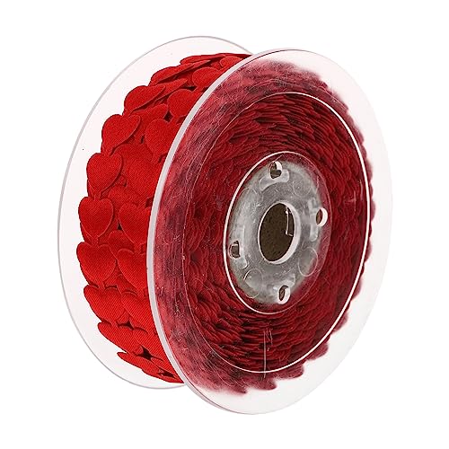 Beatifufu Rotes Herzförmiges Dekoband Polyesterband für DIY Handwerk Geschenkverpackung Partydeko Langlebiges Schleifenband für Basteln und Hochzeit von Beatifufu