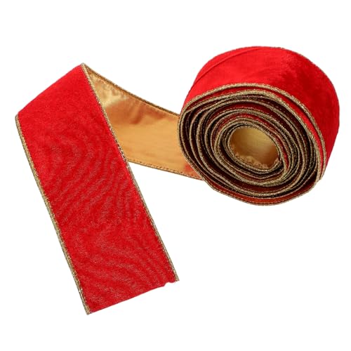 Beatifufu Rotes Samtband Vielseitiges Zuschneidbares Geschenkband für Festival Geschenkverpackungen Langlebiges Polyesterband zum Basteln Dekorieren und Blumenarrangements von Beatifufu
