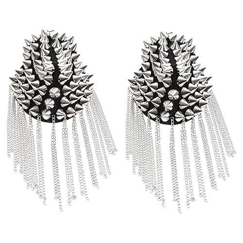 Beatifufu Schulterklappen Niet Silber Schulterbrett Kostüm Schulterpolster Material Dampfpunk Schulterabzeichen mit Quaste Schulter Quasten Männer Epaulette Herrenzubehör Kette Quaste Beatifufu Schulterklappen Niet Silber Schulterbrett Kostüm Schulterpolster Material Dampfpunk Schulterabzeichen mit Quaste Schulter Quasten Männer Epaulette Herrenzubehör Kette Quaste von Beatifufu