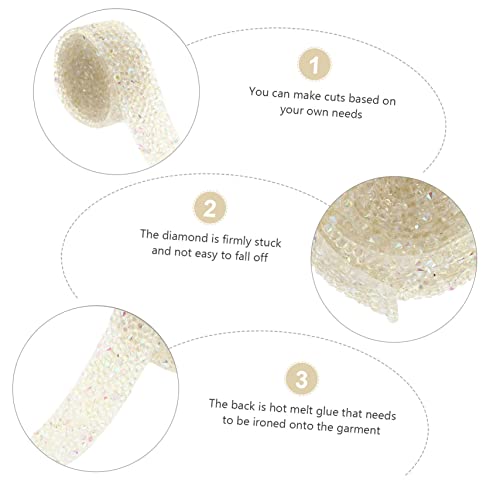 Beatifufu Selbstklebendes Resin Strassband Transparent Weiß Langlebiges DIY Rhinestone Ribbon Zuschneidbar für Schmuck Basteln Nail Art Partydekoration Leicht Tragbar nicht Verblassend von Beatifufu