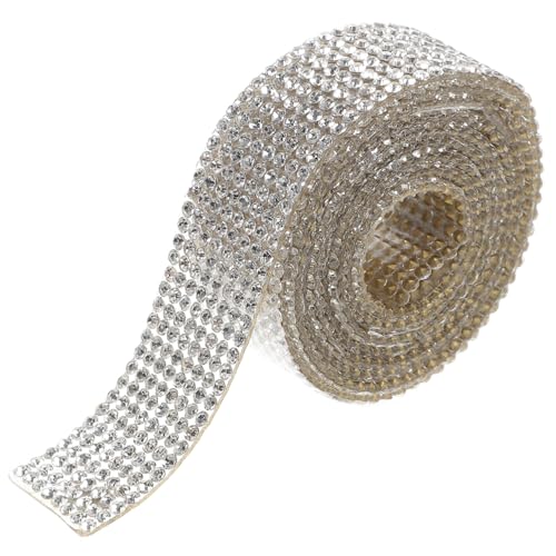 Beatifufu Selbstklebendes Strassband Breit Funkelndes Kristall rhinestone Ribbon für Kleidung Schuhe Taschen DIY Kostümdekoration Vielseitiges Textil accessoire von Beatifufu
