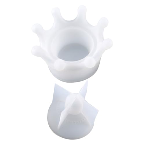 Beatifufu Silikonform Aufbewahrungsbox Kronenform mit Solidem Deckel Flexible Epoxidharz Schachtel Form für Schmuck Kerzenhalter und DIY Basteln Wiederverwendbar Edles Design für Dekoration von Beatifufu