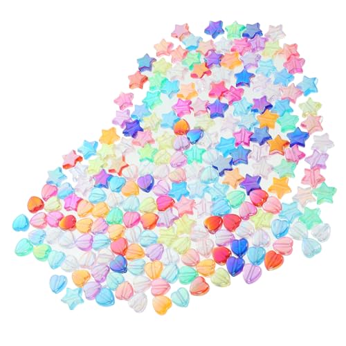 Beatifufu Teiliges Acryl Spacer Perlen in Stern Herzform Bunte DIY Schmuckperlen mit Langlebig und Glatt für Armbänder Ohrringe und Kreative Bastelprojekte von Beatifufu
