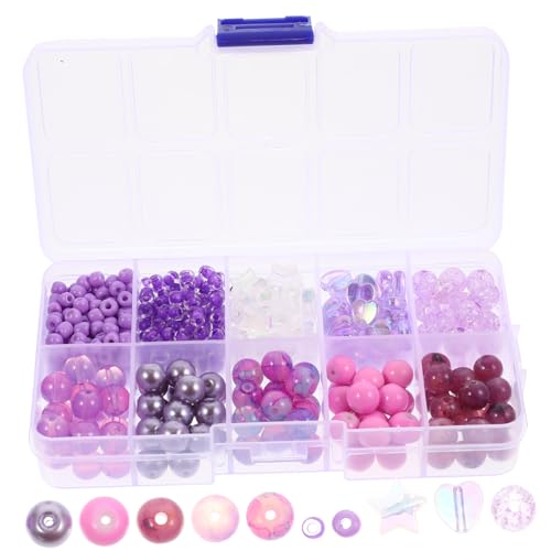 Beatifufu Teiliges DIY Schmuckperlen Imitation Jade Spacer Beads Runde Glasperlen für Basteln Mädchen Armbänder Halsketten Handgemachte Schmuckmaterialien Lila von Beatifufu