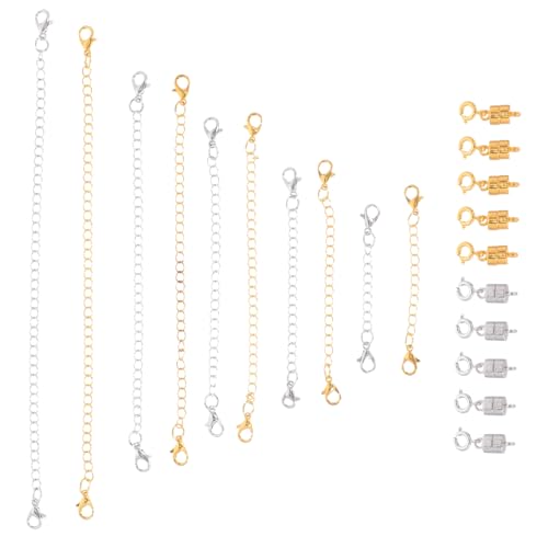 Beatifufu Teiliges Schmuck Verlängerungsketten mit Magnetverschluss und Sicherem Karabinerverschluss Verstellbar für DIY Halsketten und Armbänder Langlebige Zinklegierung Silber und Beatifufu Teiliges Schmuck Verlängerungsketten mit Magnetverschluss und Sicherem Karabinerverschluss Verstellbar für DIY Halsketten und Armbänder Langlebige Zinklegierung Silber und von Beatifufu
