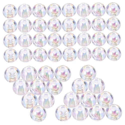 Beatifufu Transparent Runde Acryl perlen DIY Schmuckperlen für Armbänder Halsketten Bastelperlen zum Auffädeln Glatte Spacer Perlen für Handgemachte Geschenke und Kreative von Beatifufu