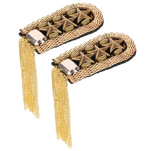 Beatifufu Vintage Metall Schulter Epauletten Quasten Schmuck für Damen und Herren Modische Brosche als Kleidung Accessoire Vielseitig für Hochzeit Fotoshooting Cosplay und Alltag von Beatifufu