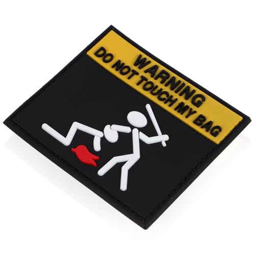 Beatifufu Warnhinweis Klett Patch für Kleidung Kreative Warnung Aufnäher Langlebiger Abnehmbarer Sticker für Jacken Rucksäcke DIY Textilflicken zum Abdecken von Löchern und Narben von Beatifufu
