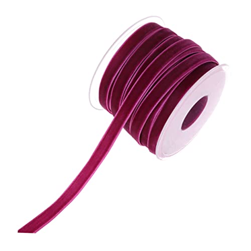 Beatifufu Yards Breites Flockband in Purpurrot Einseitiges Samt-geschenkband für Geschenkverpackung Kleidung und Diy-deko Strapazierfähiges Bastelzubehör für Hochzeit Geburtstag Party von Beatifufu