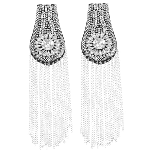1 Satz Perlenkette Schmuck Dekorationen Quaste Strass Epaulet Applikation Schulter Anzug Dekoration Zubehör Stoff 2 Stück von Beaupretty