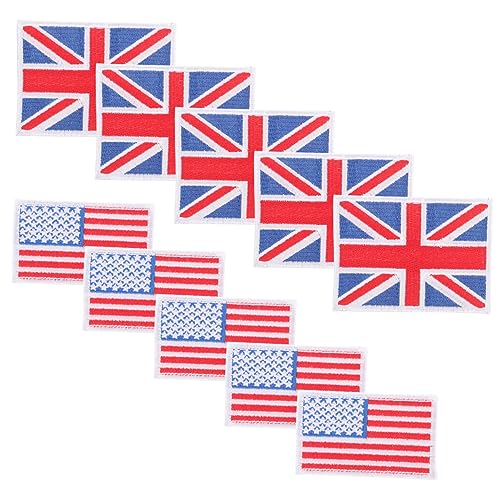 10 Stück Amerikanische Flagge Aufnäher Bügelbare Flaggen Patches für Kleidung Taschen Hüte Bestickte Applikationen für Deko Vielseitig Langlebig von Beaupretty
