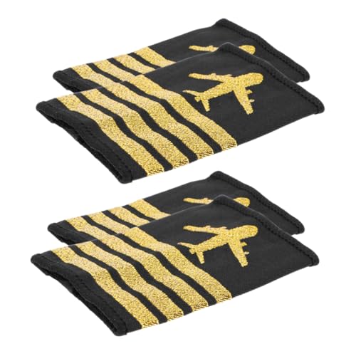 2 Paare Pilot Schulterklappen mit Streifen Epauletten für Cosplay Professionelles Accessoire für Bühnenaufführungen 2 Paare Pilot Schulterklappen mit Streifen Epauletten für Cosplay Professionelles Accessoire für Bühnenaufführungen von Beaupretty